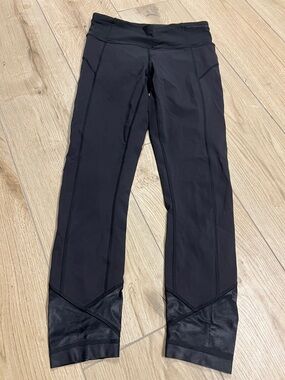 lululemon athletica Black Leggings with Mesh Lower Panels